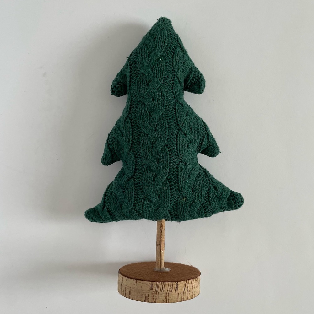 Green sweater Christmas tree decor